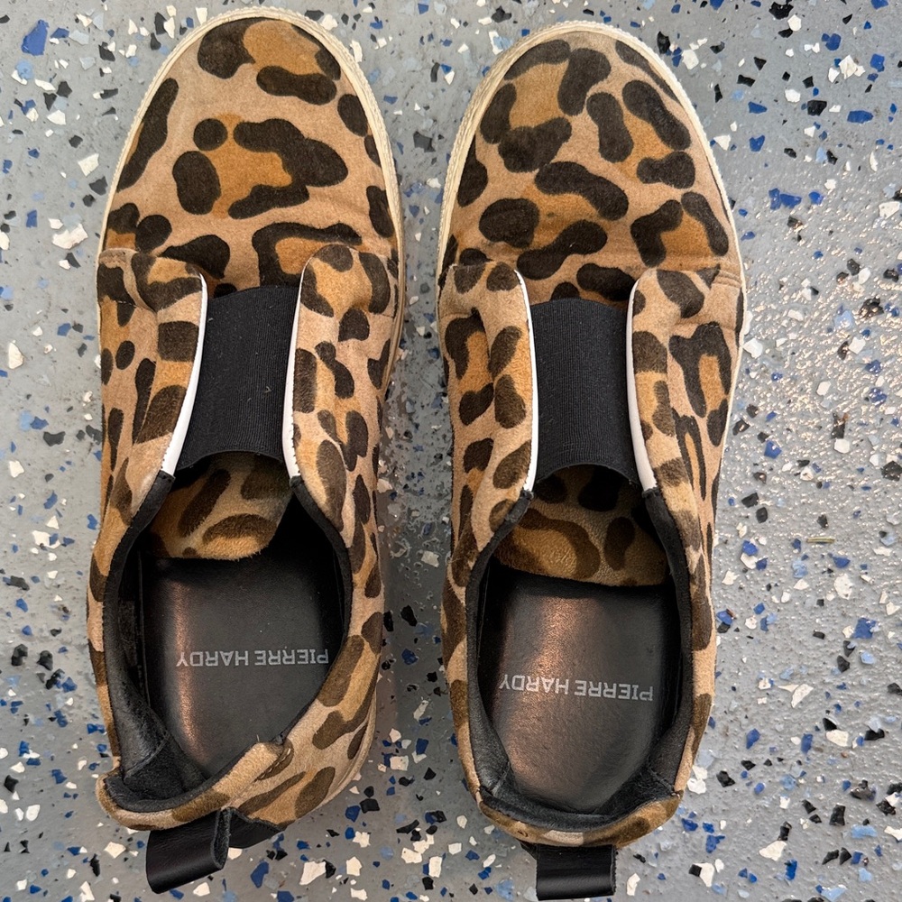 LAST Call!! Pierre Hardy Leopard-Print Slip-On Sneakers in Brown and Black